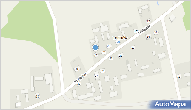 Terlików, Terlików, 26, mapa Terlików