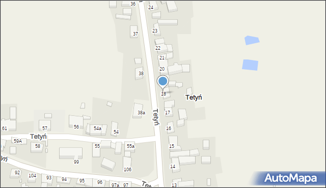 Tetyń, Tetyń, 18, mapa Tetyń