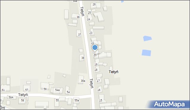 Tetyń, Tetyń, 20, mapa Tetyń