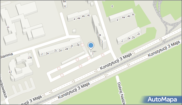 Toruń, Teligi Leonida, 1b, mapa Torunia