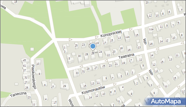 Trzebnica, Teatralna, 26, mapa Trzebnica