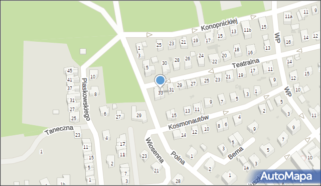 Trzebnica, Teatralna, 33, mapa Trzebnica