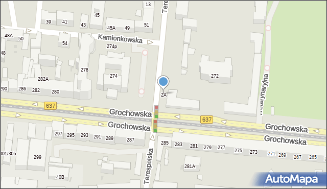 Warszawa, Terespolska, 2A, mapa Warszawy