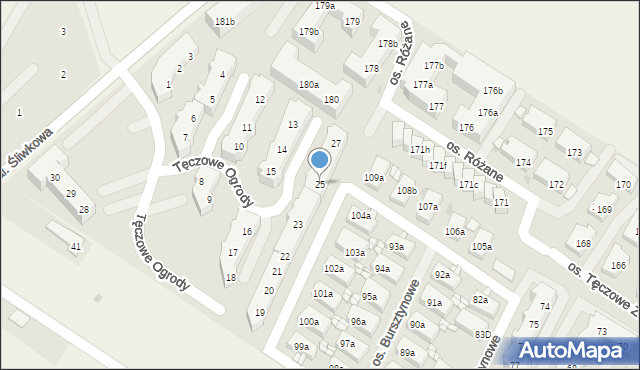 Warzymice, Tęczowe Ogrody, 25, mapa Warzymice