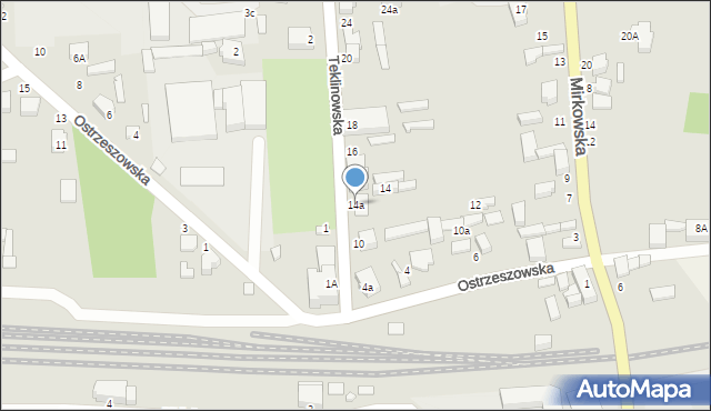 Wieruszów, Teklinowska, 14a, mapa Wieruszów