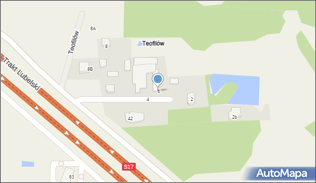 Wola Ducka, Teofilów, 6, mapa Wola Ducka