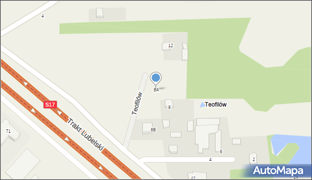 Wola Ducka, Teofilów, 8A, mapa Wola Ducka