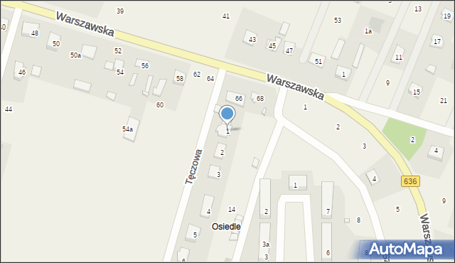 Wola Rasztowska, Tęczowa, 1, mapa Wola Rasztowska