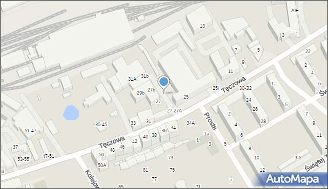 Wrocław, Tęczowa, 29A, mapa Wrocławia