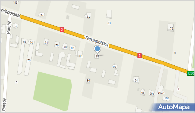 Zbuczyn, Terespolska, 92a, mapa Zbuczyn