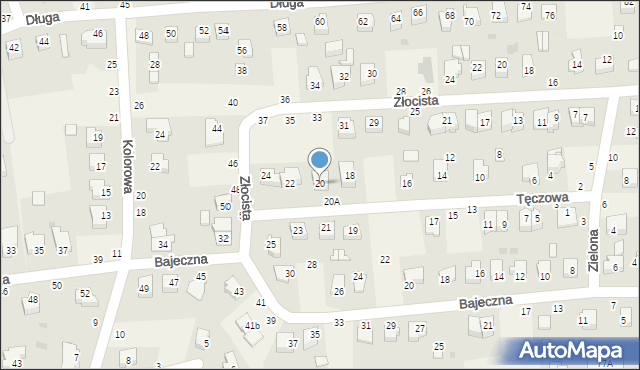 Zgłobice, Tęczowa, 20, mapa Zgłobice
