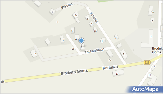 Brodnica Górna, Thokarskiego Feliksa, ks., 2, mapa Brodnica Górna