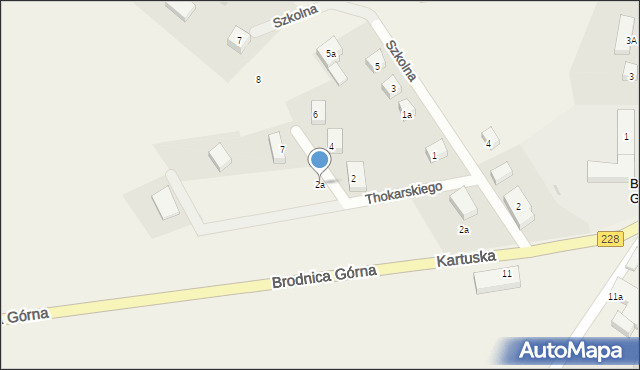 Brodnica Górna, Thokarskiego Feliksa, ks., 2a, mapa Brodnica Górna