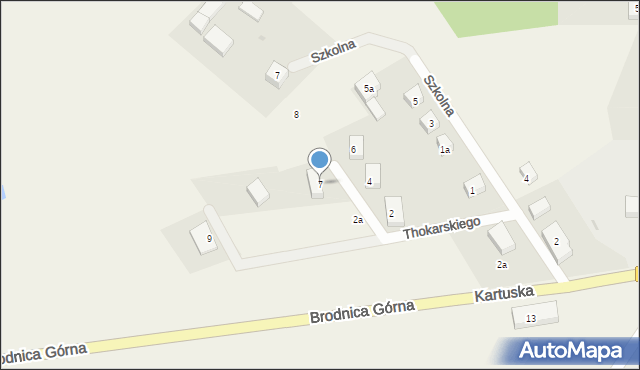 Brodnica Górna, Thokarskiego Feliksa, ks., 7, mapa Brodnica Górna