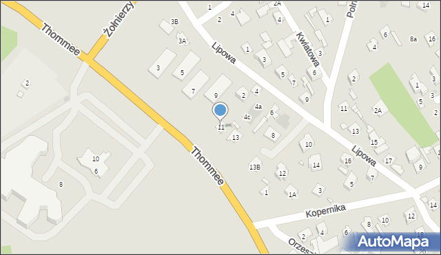 Nowy Dwór Mazowiecki, Thommee Wiktora, gen., 11, mapa Nowy Dwór Mazowiecki