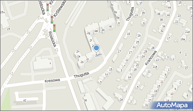 Szczecin, Thugutta Stanisława, 2d, mapa Szczecina