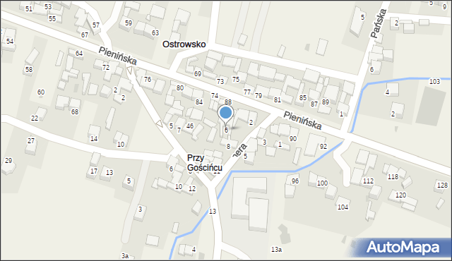 Ostrowsko, Tischnera Józefa, ks. prof., 6, mapa Ostrowsko