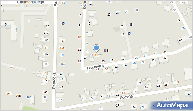 Zduńska Wola, Tischnera Józefa, ks. prof., 39D, mapa Zduńska Wola