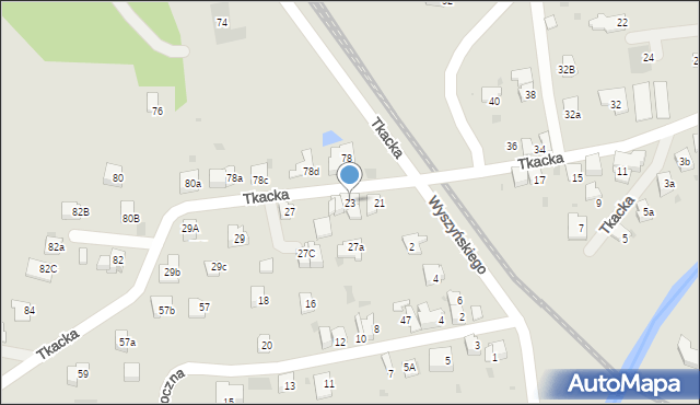 Andrychów, Tkacka, 23, mapa Andrychów