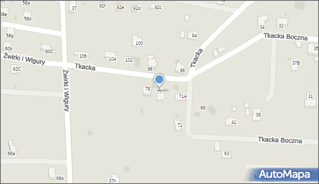 Andrychów, Tkacka, 77, mapa Andrychów