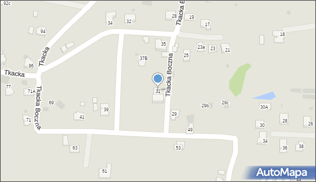 Andrychów, Tkacka Boczna, 31, mapa Andrychów