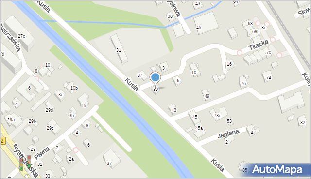 Bielsko-Biała, Tkacka, 2, mapa Bielsko-Białej