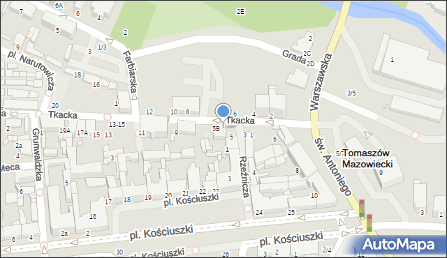 Tomaszów Mazowiecki, Tkacka, 5A, mapa Tomaszów Mazowiecki