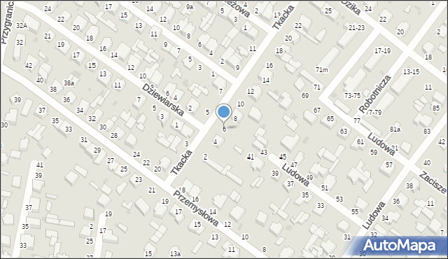 Zgierz, Tkacka, 6, mapa Zgierz