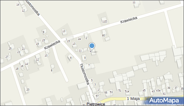 Pietrowice Wielkie, Tłustomostka, 11A, mapa Pietrowice Wielkie