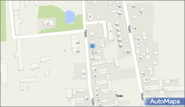 Tłoki, Tłoki, 13, mapa Tłoki