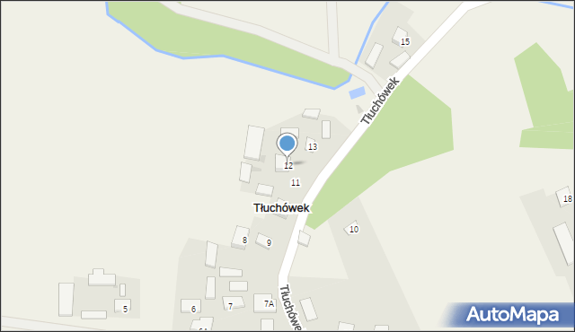 Tłuchówek, Tłuchówek, 12, mapa Tłuchówek