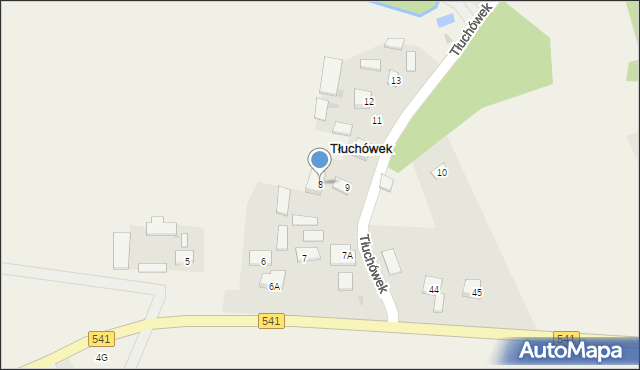 Tłuchówek, Tłuchówek, 8, mapa Tłuchówek