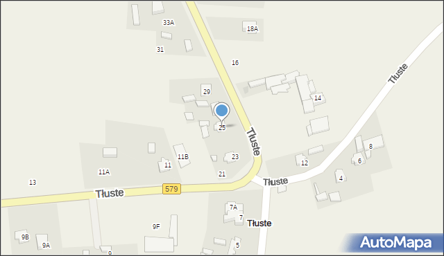 Tłuste, Tłuste, 25, mapa Tłuste