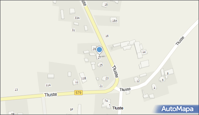 Tłuste, Tłuste, 27, mapa Tłuste