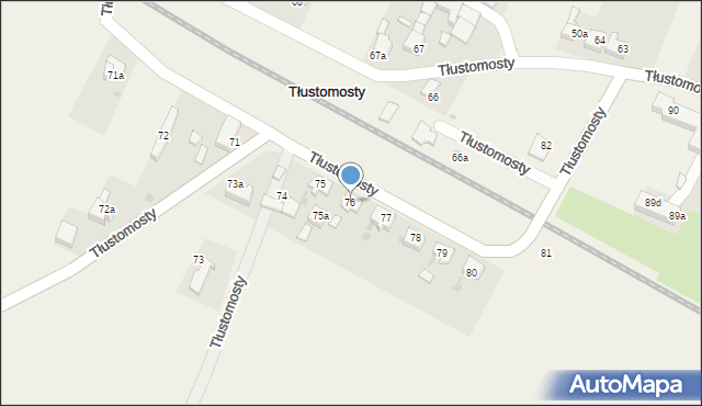 Tłustomosty, Tłustomosty, 76, mapa Tłustomosty