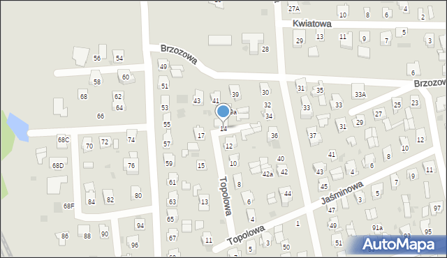 Bielsk Podlaski, Topolowa, 14, mapa Bielsk Podlaski