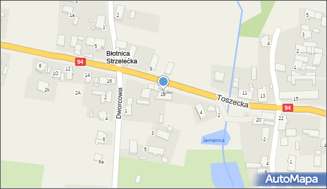 Błotnica Strzelecka, Toszecka, 18, mapa Błotnica Strzelecka