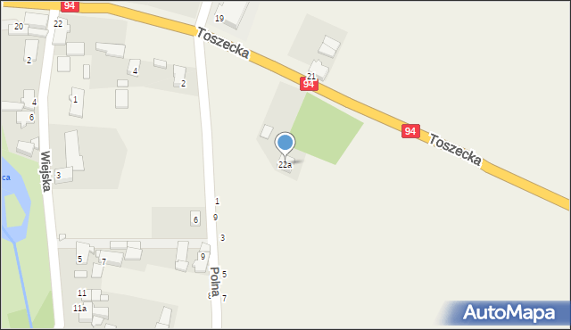 Błotnica Strzelecka, Toszecka, 22a, mapa Błotnica Strzelecka
