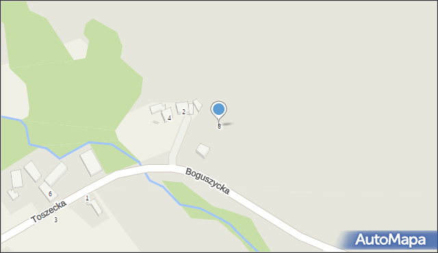 Boguszyce, Toszecka, 8, mapa Boguszyce