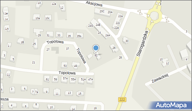 Borkowo, Topolowa, 41, mapa Borkowo