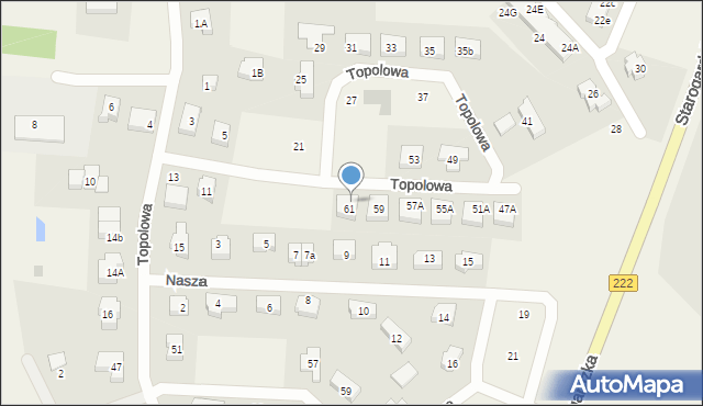 Borkowo, Topolowa, 61A, mapa Borkowo
