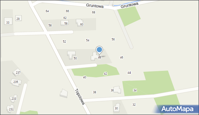 Borowina, Topolowa, 48, mapa Borowina