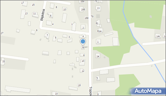 Brzeziny-Kolonia, Topolowa, 6, mapa Brzeziny-Kolonia