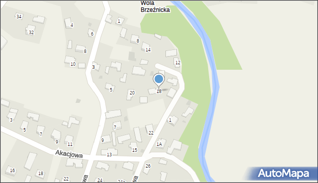 Brzeźnica, Topolowa, 18, mapa Brzeźnica