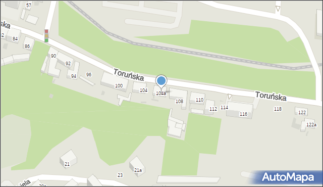 Bydgoszcz, Toruńska, 104a, mapa Bydgoszczy