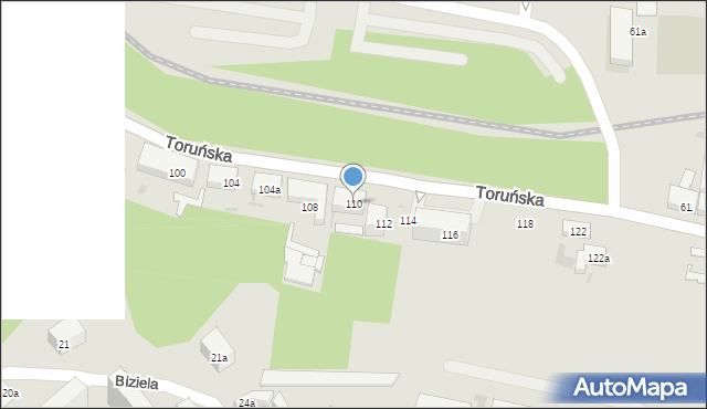 Bydgoszcz, Toruńska, 110, mapa Bydgoszczy