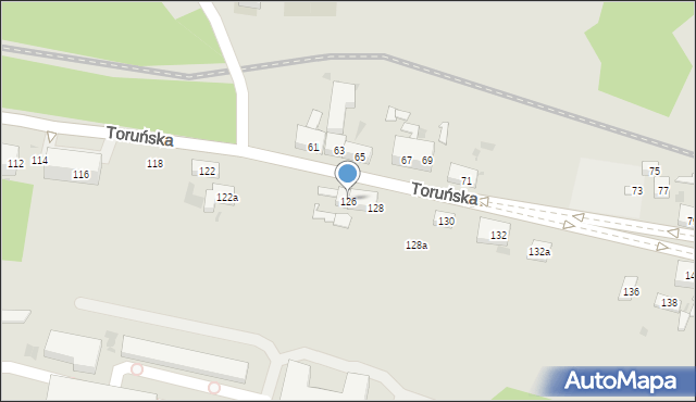 Bydgoszcz, Toruńska, 126, mapa Bydgoszczy