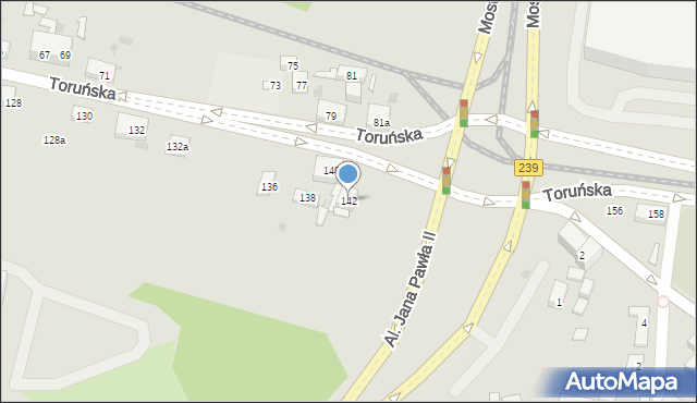 Bydgoszcz, Toruńska, 142, mapa Bydgoszczy