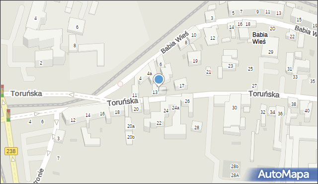 Bydgoszcz, Toruńska, 15, mapa Bydgoszczy