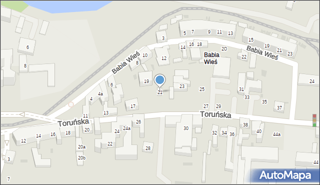 Bydgoszcz, Toruńska, 21, mapa Bydgoszczy